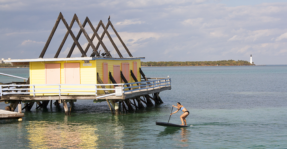 Stiltsville is one of those amazing places to paddle the Indigo Gran Sport Paddleboard