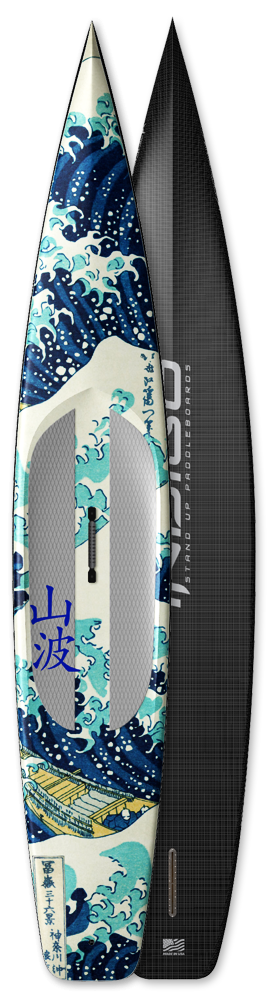 Carbon Innegra Construction with full graphic print by boardlam, custom SUP board made in USA